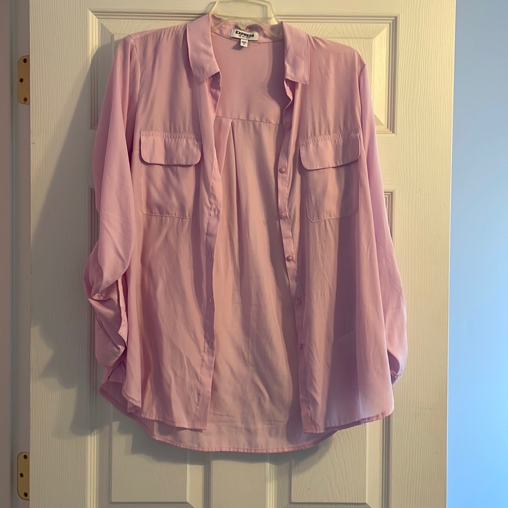 Express size Medium long sleeve and quarter sleeve button down shirt.